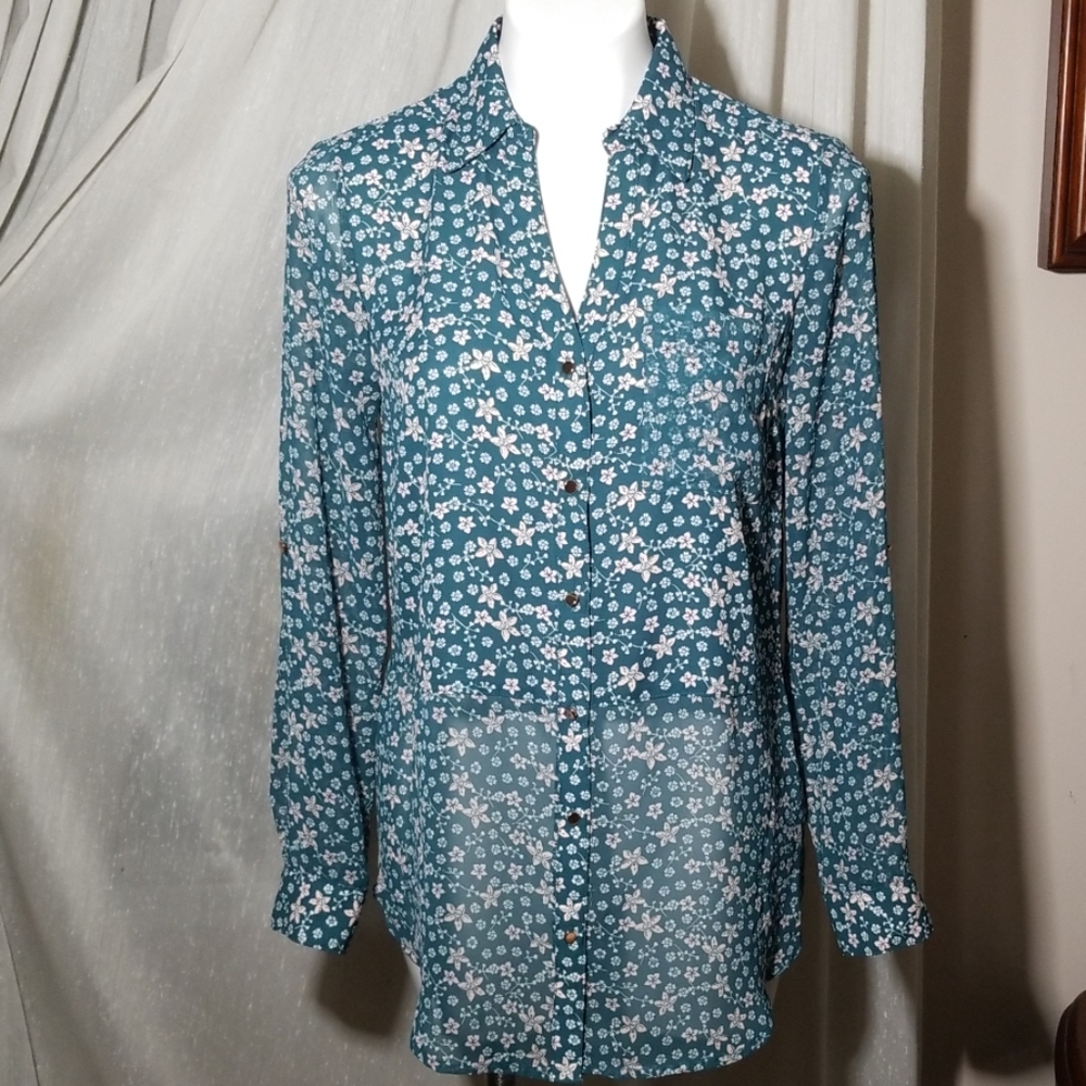 Candies Long Sleeve High Low Dress Blouse - Picture 1 of 7